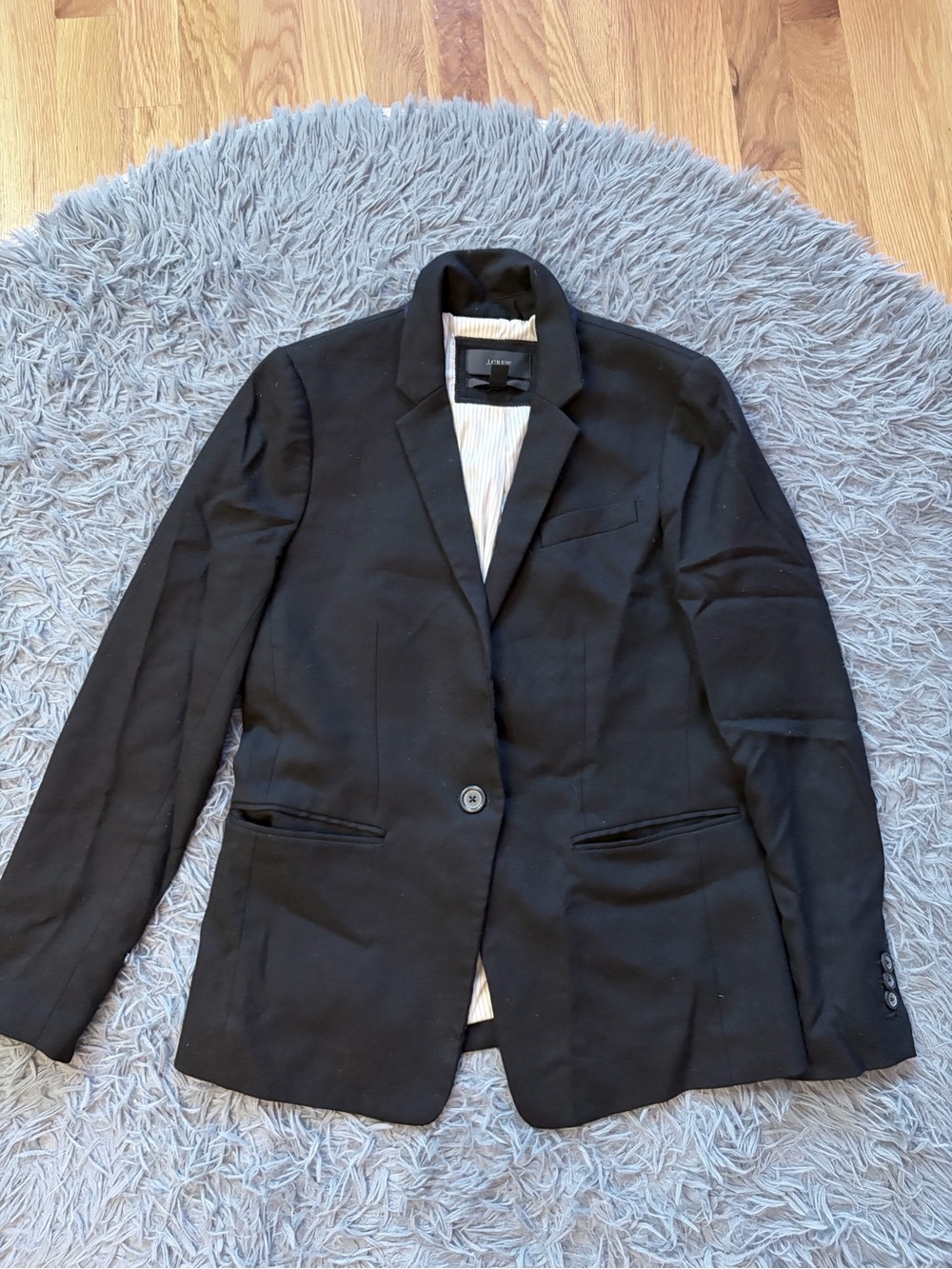 J.Crew Regent Blazer In Wool Flannel Black Size 4 - Picture 2 of 7